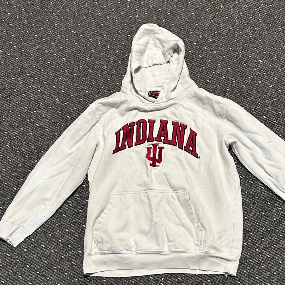 White Indiana Hoodie with Red Logo